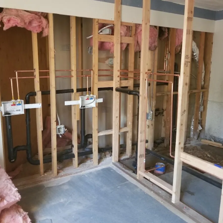 Copper pipe rough-in and plumbing installation in Wyomissing